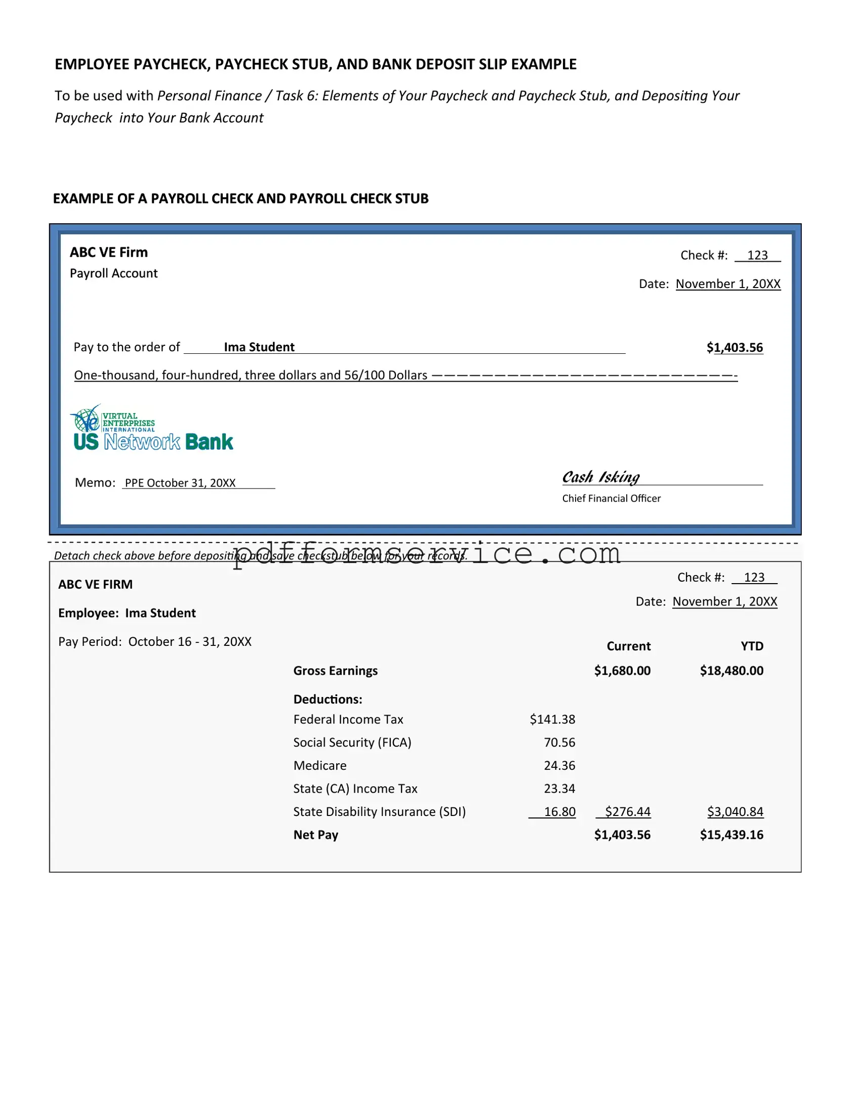 Free Payroll Check PDF Form