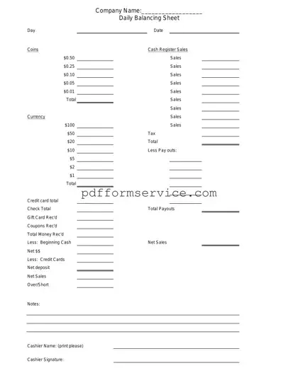 Free Cash Drawer Count Sheet PDF Form