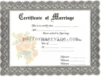 Free Marriage Certificate PDF Form