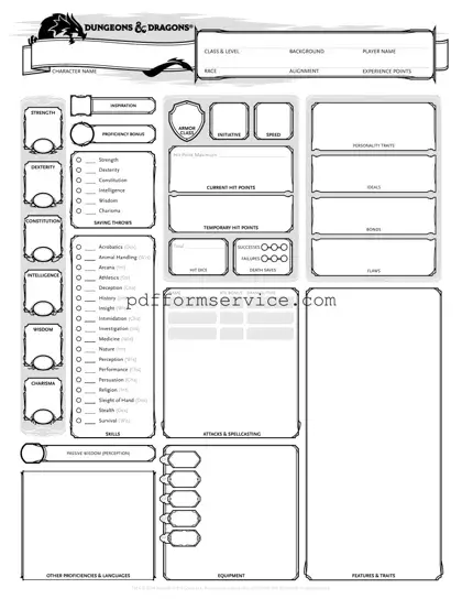 Free Dnd Character Sheet PDF Form