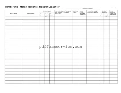 Free Membership Ledger PDF Form