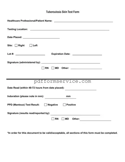 Free Tb Test PDF Form
