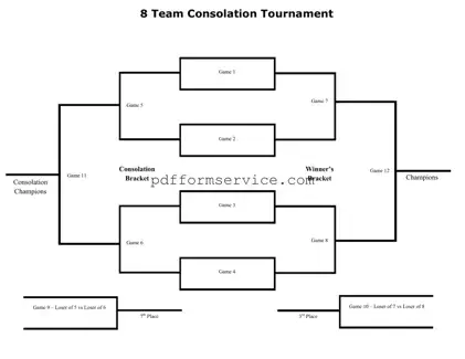 Free Tournament Consolation Bracket PDF Form